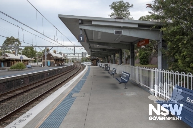 Erskineville Railway Station Group - Platform 1 awning and all buildings