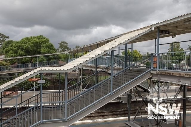 Doonside Railway Station Group - Overhead footbridge and the modern (1990) awnings