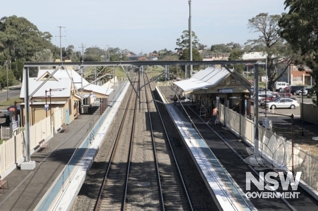 Bulli Railway Station Group - View of the station from the road overbridge north.