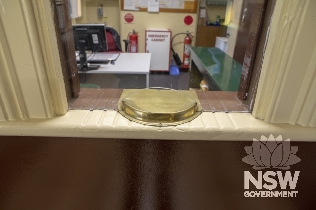 Thornton Railway Station - Coin tray in the ticket window.