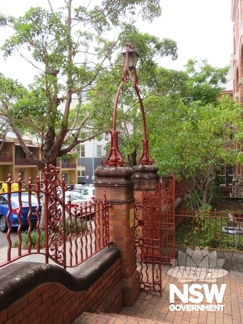Building A: One of the entry gates from Mary Ann Street