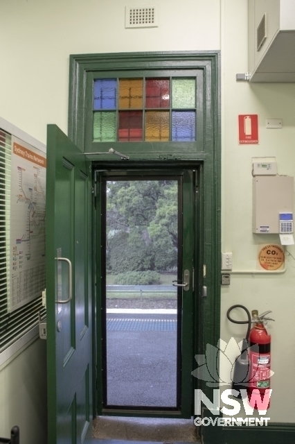 Wahroonga Railway Station Group - Coloured glass transom window