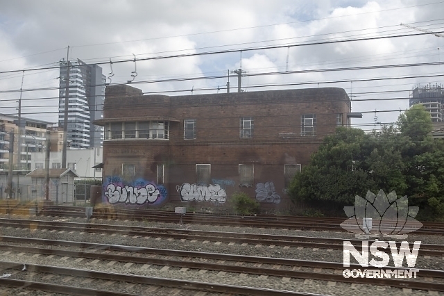 Blacktown Railway Signal Box - View across the tracks, Southern elevation.