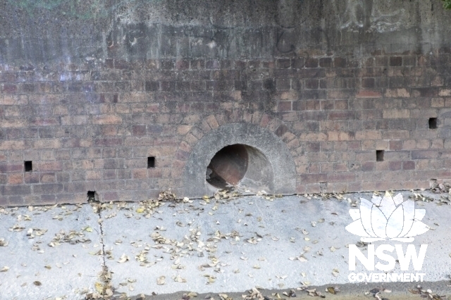 Strathfield Railway Triangle and Flyover - Drain with a sandstone flange