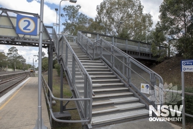 Rosehill Railway Station Footbridge - Stairs from platform 2 (western)