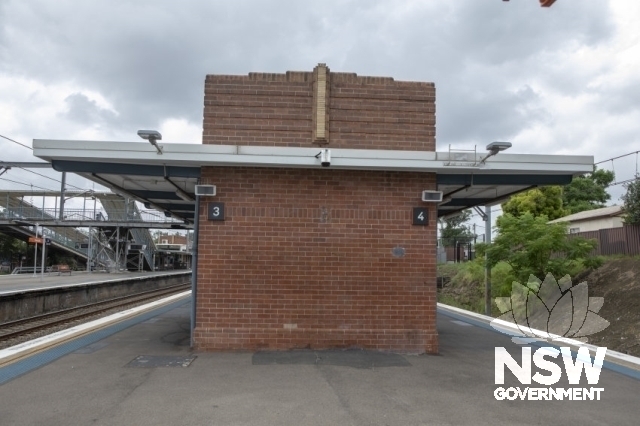 Doonside Railway Station Group - Platform 3/4 western elevation, decorative parapet
