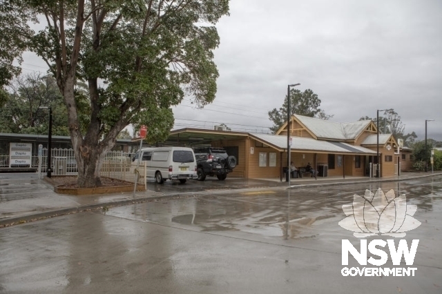 Dapto Railway Station Group - Station building from the approach.