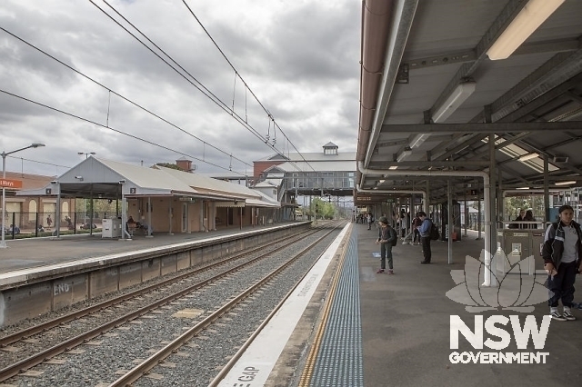 St Marys Railway Station Group - Platform 2 and modern awning looking west