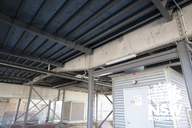 Rockdale Railway Station Group - Steel structure under footbridge.