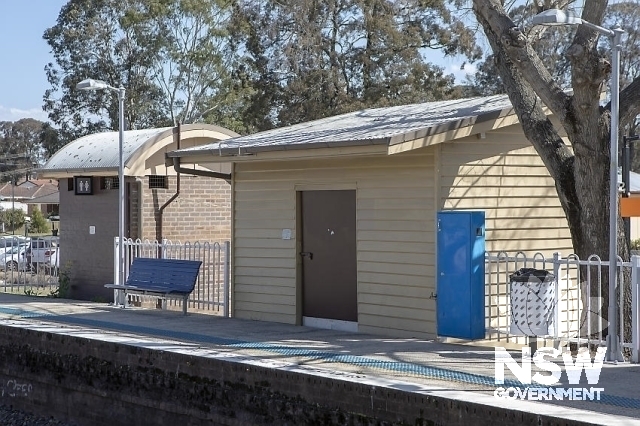 Tahmoor Railway Station - Platform 1, toilet building and parcels office.