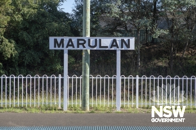 Marulan Railway Precinct - Marulan sign Platform 1