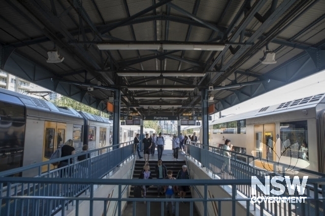 Milsons Point Railway Station - Platform Stairs and railing.