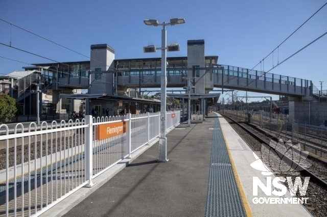 Flemington Railway Station Group - Modern overhead footbridge and lifts.