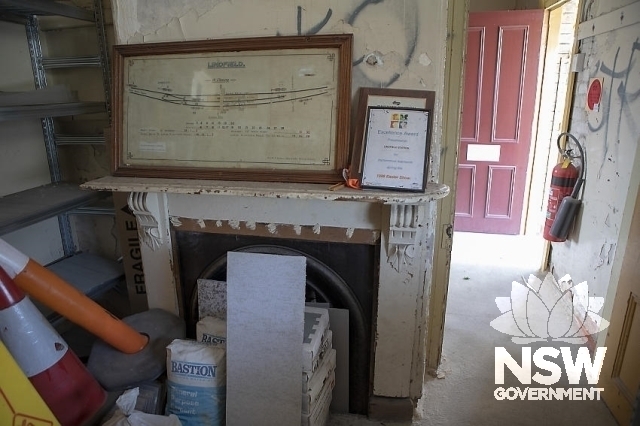 Lindfield Railway Station Group - Fireplace with signal diagram.