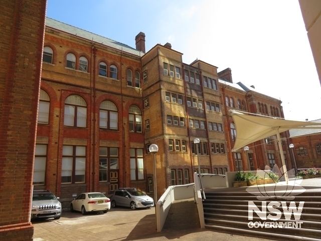 Building A: South façade viewed from the south-west near Building D
