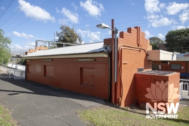 Coniston Railway Station Group - Southern elevation of platform 2 , decorative brickwork