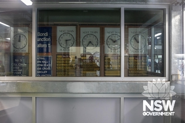 Redfern Railway Station Group - Indicator boards installed behind the lift well.