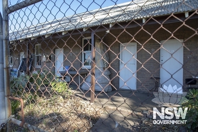 Thirroul Railway Crew Barracks-Western Elevation showing doors and awning.