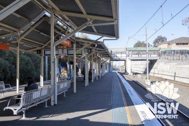 Chester Hill Railway Station Group - Modern awnings to the overhead footbridge.