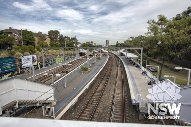 Erskineville Railway Station Group - View of station from the overhead footbridge