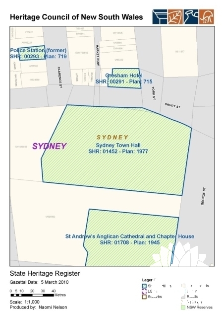 Sydney Town Hall & St Andrew's SHR listing map