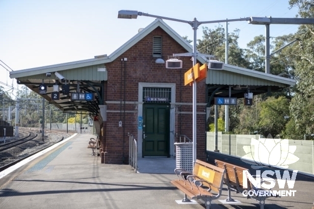 Beecroft Railway Station - South elevation of station building showing accessible toilet entry a
