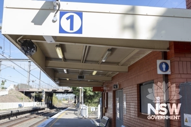 Coniston Railway Station Group - Platform 1 awning showing cantilevered steel for awning