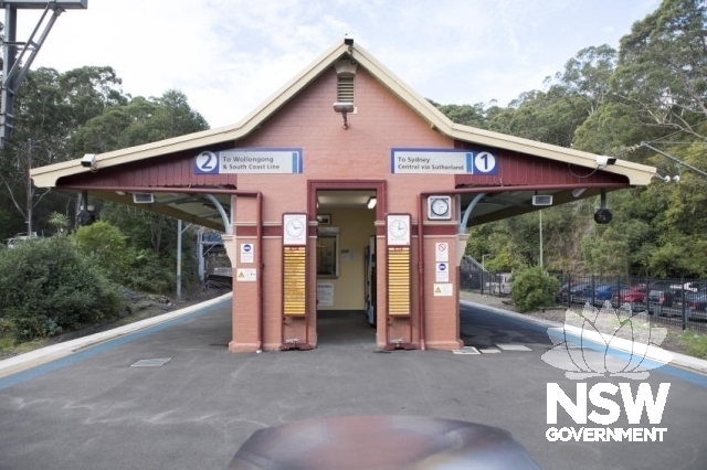Helensburgh Railway Station Group - Platform building-west elevation and rollover indicators.