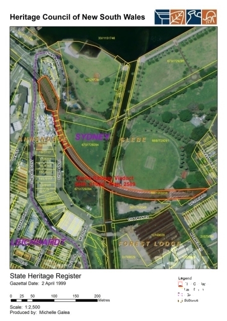 Glebe Viaducts Jubilee Park State Heritage Listing Curtilage Map (database ID# 5045444)