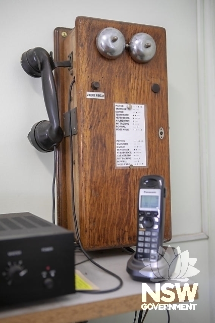 Tahmoor Railway Station - Timber boxed phone with bells in the office