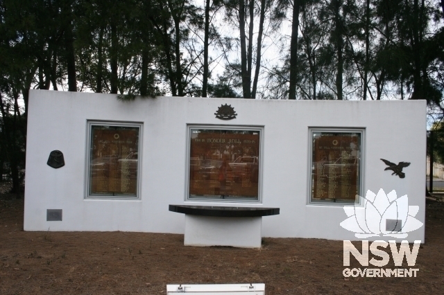 Modern war memorial, located in the south eastern portion of the Clyde Down Yards.