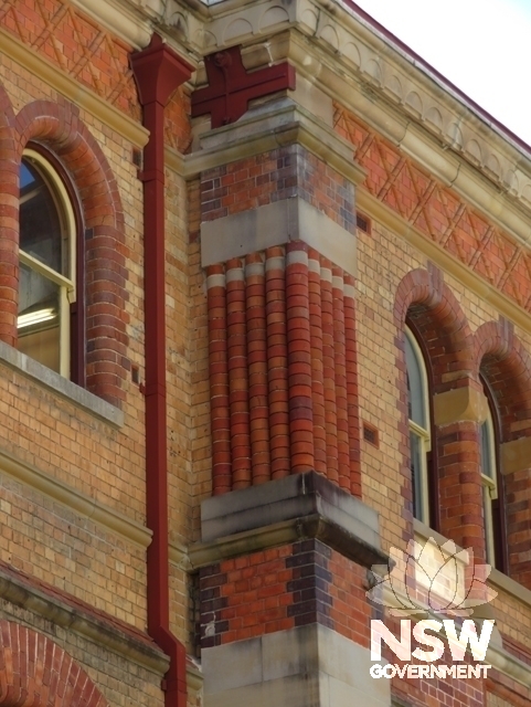 Building A: Brickwork detail on south façade