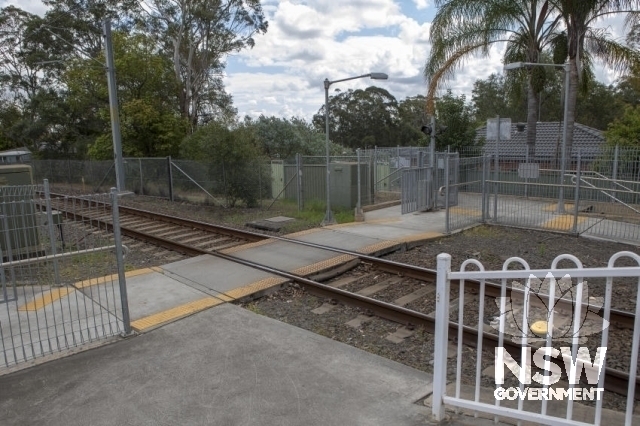 Dundas Railway Station Group - Pedestrian rail crossing at south west of station.