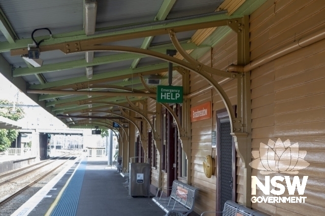Broadmeadow Railway Station Group - Platform 2 under awning  and building
