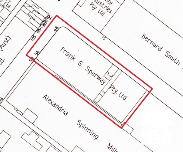 1956 detail sheet showing the subject building circled