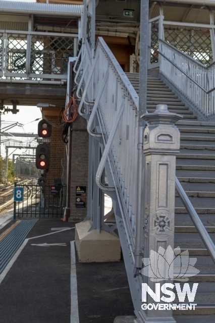 Homebush Railway Station Group - Newel post and stair railing detail.