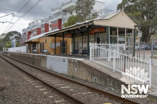Dundas Railway Station Group - View from the pedestrian rail crossing