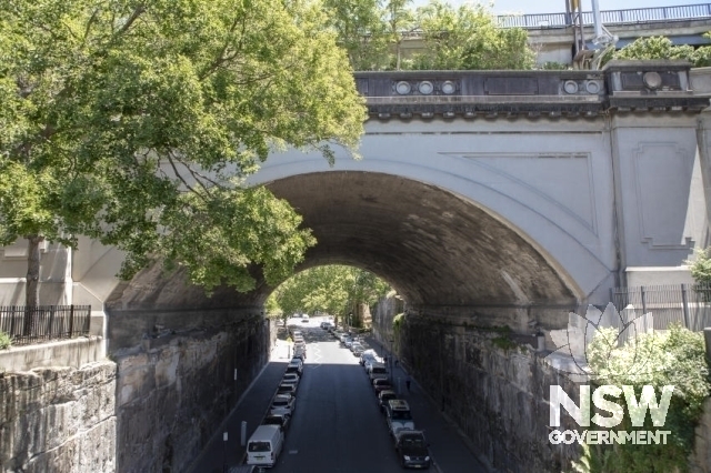 The Rocks (Argyle Street) Railway Underbridge - Throught the bridge from the east side.