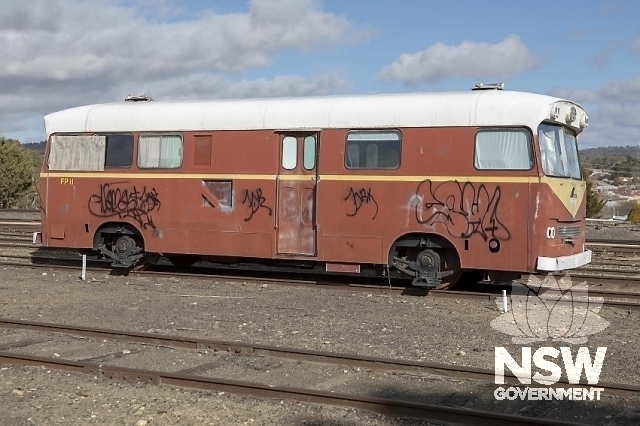 Cooma Railway Precinct - Pay train. (Looks like a bus)