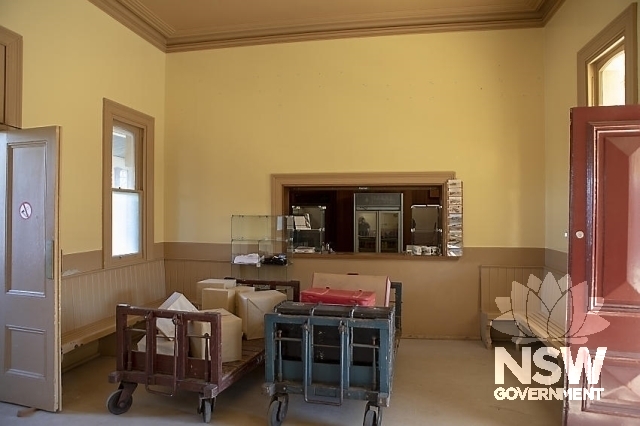 Cooma Railway Precinct - Waiting room with kiosk window