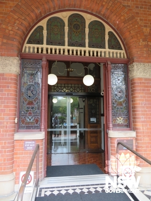 Building A: Main entry door from Mary Ann Street