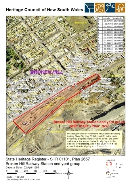 Broken Hill Railway Precinct State Heritage Register (SHR) Listing Curtilage Plan (Database#5011956)