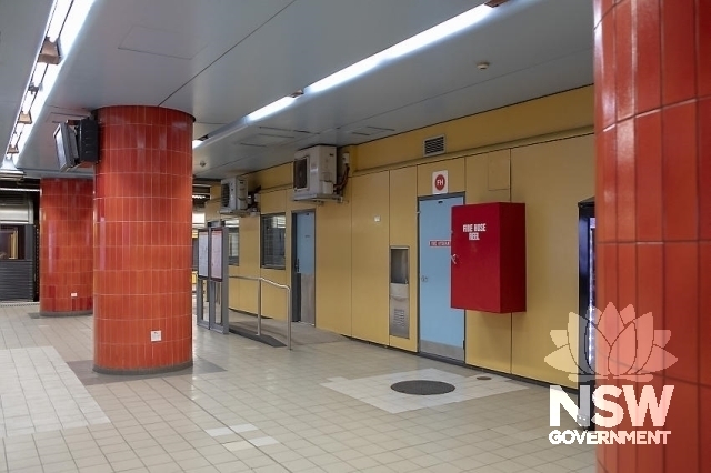 Bondi Junction Railway Station - Red tiled Piles on Platform