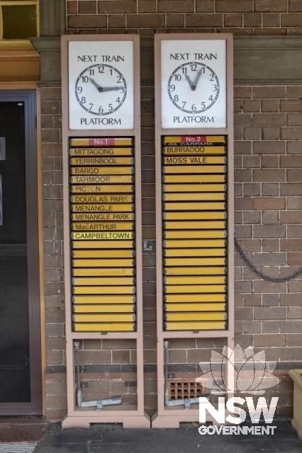 Bowral Railway Station Group - Rollover indicator sign boards.