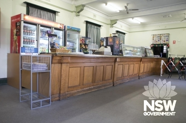 Wollongong Railway Station Group - Platform 1 refreshment room with original wood panelled counter
