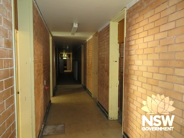 Block T2A: Original, un-refurbished Ground Floor corridor
