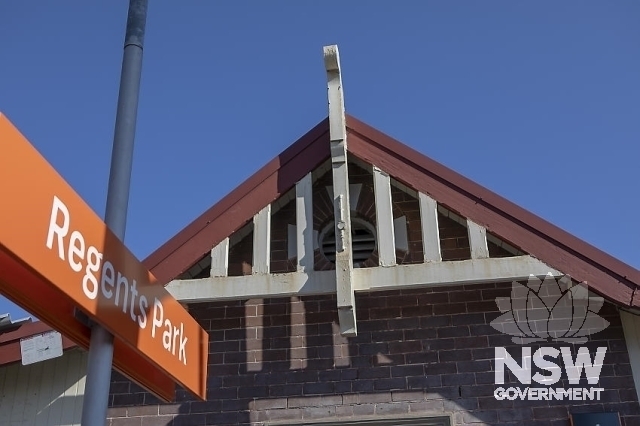 Regents Park Railway Station Group - Decorative gable end on the platform building.