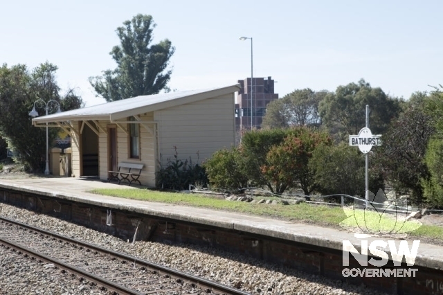 Bathurst Railway Station- looking across the tracks to the unused Platform Building