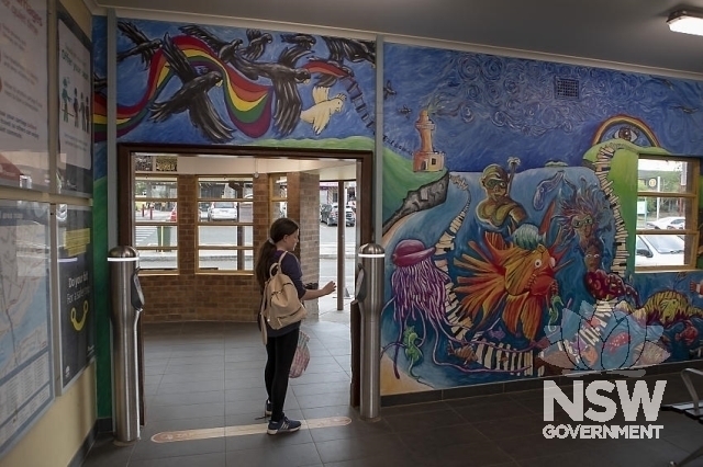 Bomaderry Railway Station and Yard Group - Waiting room and mural