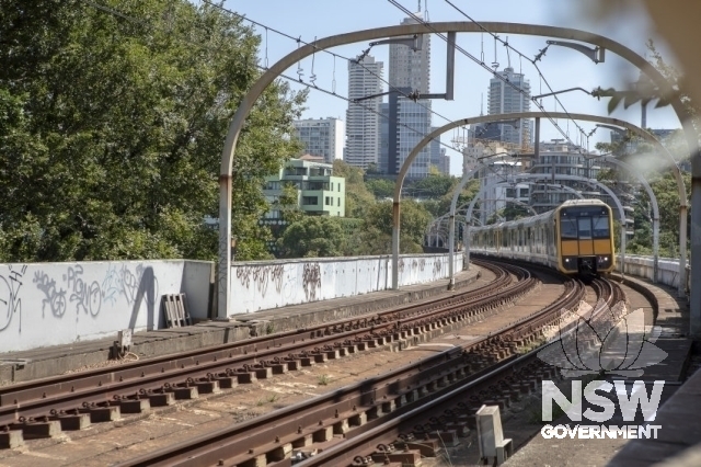 Edgecliff (Rushcutters Bay) Viaduct - Looking west at Rushcutters bay